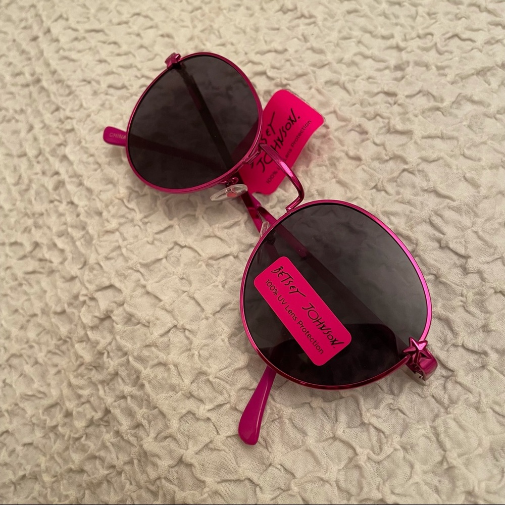 NWT Betsey Johnson Metallic Pink Aviators
